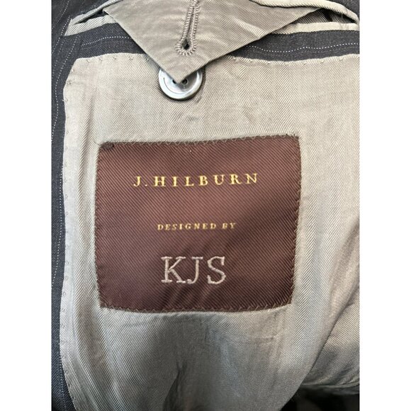 J. Hilburn KJS  Mens Pinstripe Suit Blazer Vitale Barberis Canonico 39 Luxury - Picture 6 of 7
